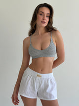 Mono cambric shorts, small braid, white
