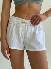 Mono cambric shorts, small braid, white