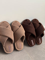 Women's slippers HS-VL velvet chocolate