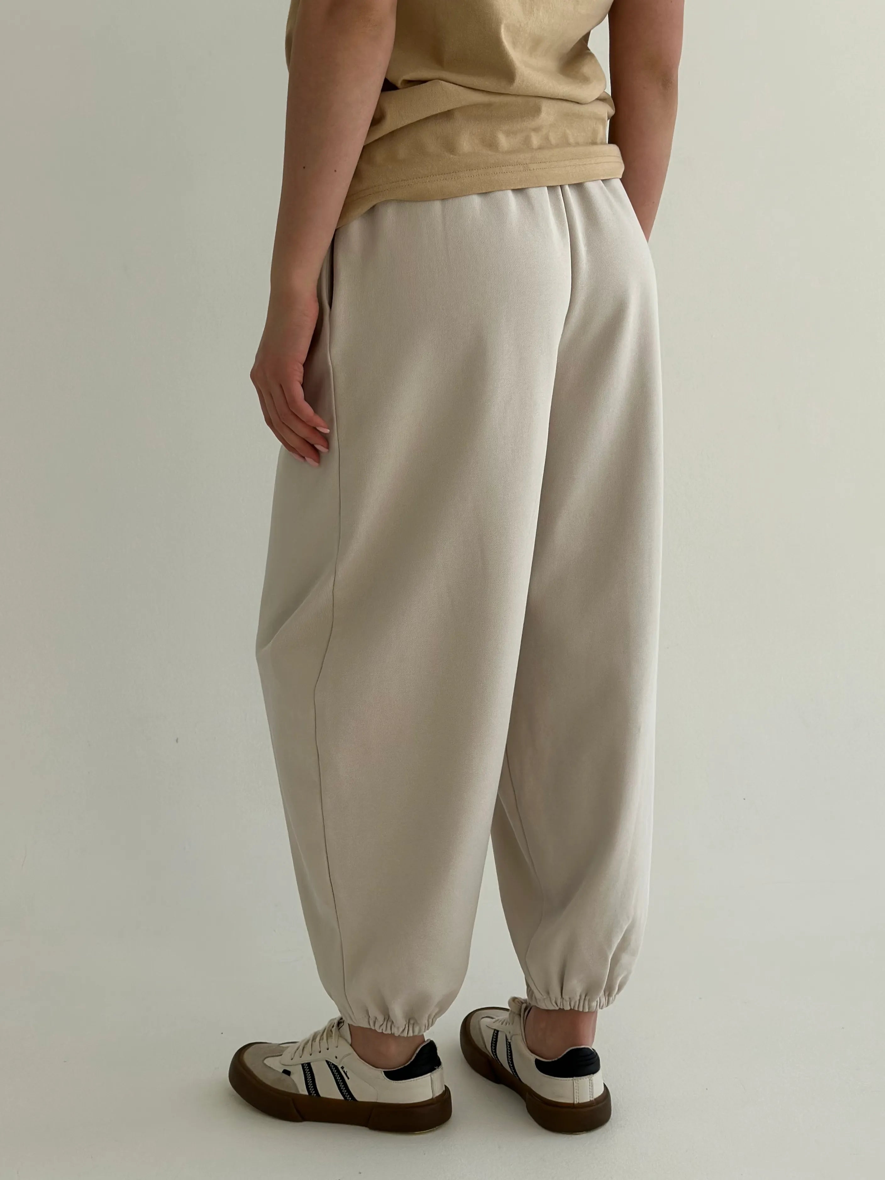 Cotton Pants knitwear 3-thread beige