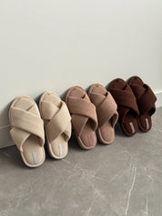 Women's slippers HS-VL velvet chocolate