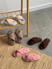 Women's slippers HS-VL velvet chocolate
