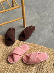 Women's slippers HS-VL velvet chocolate