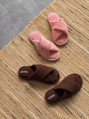 Women's slippers HS-VL velvet chocolate