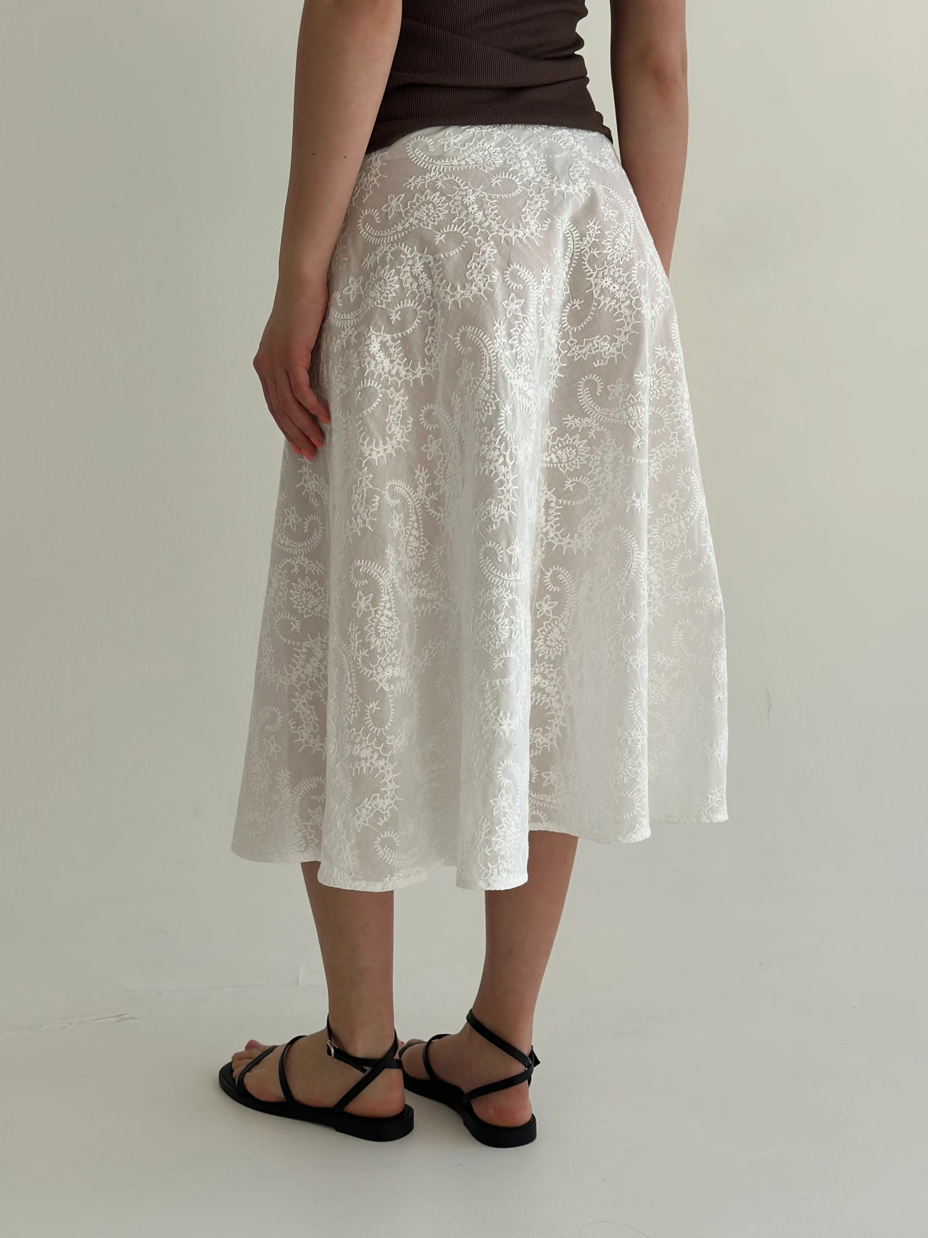 Midi skirt, Turkish cucumber, milky cambric