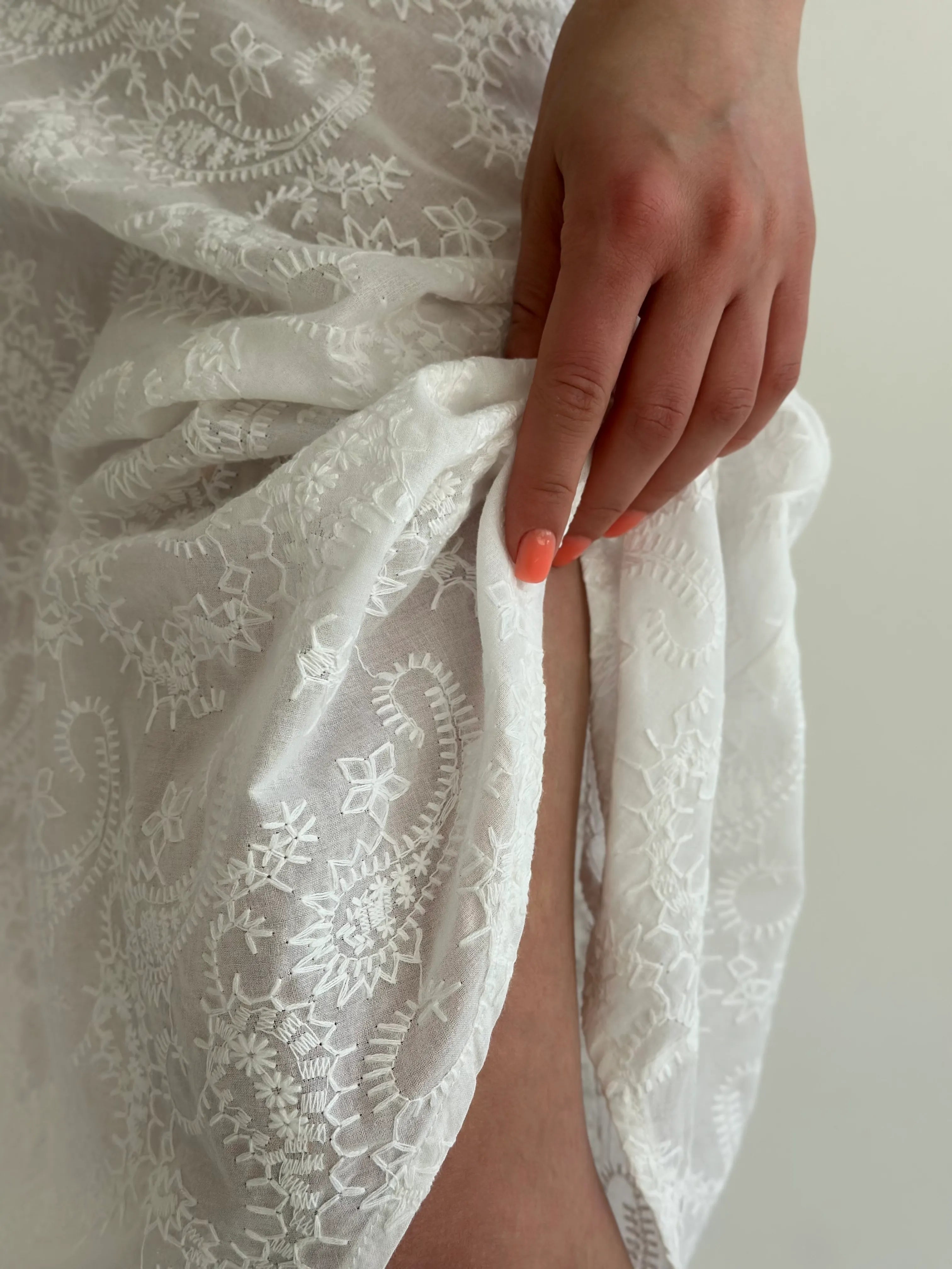 Midi skirt, Turkish cucumber, milky cambric