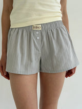Mono cambric shorts, small braid, gray