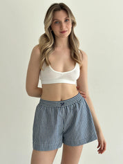 Striped cotton shorts MONO blue/white