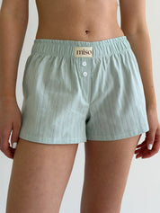 Mono cambric shorts, small braid, olive