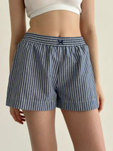 Striped cotton shorts MONO blue/white