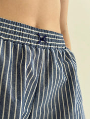 Striped cotton shorts MONO blue/white