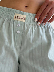 Mono cambric shorts, small braid, olive