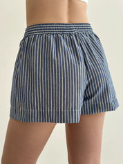 Striped cotton shorts MONO blue/white