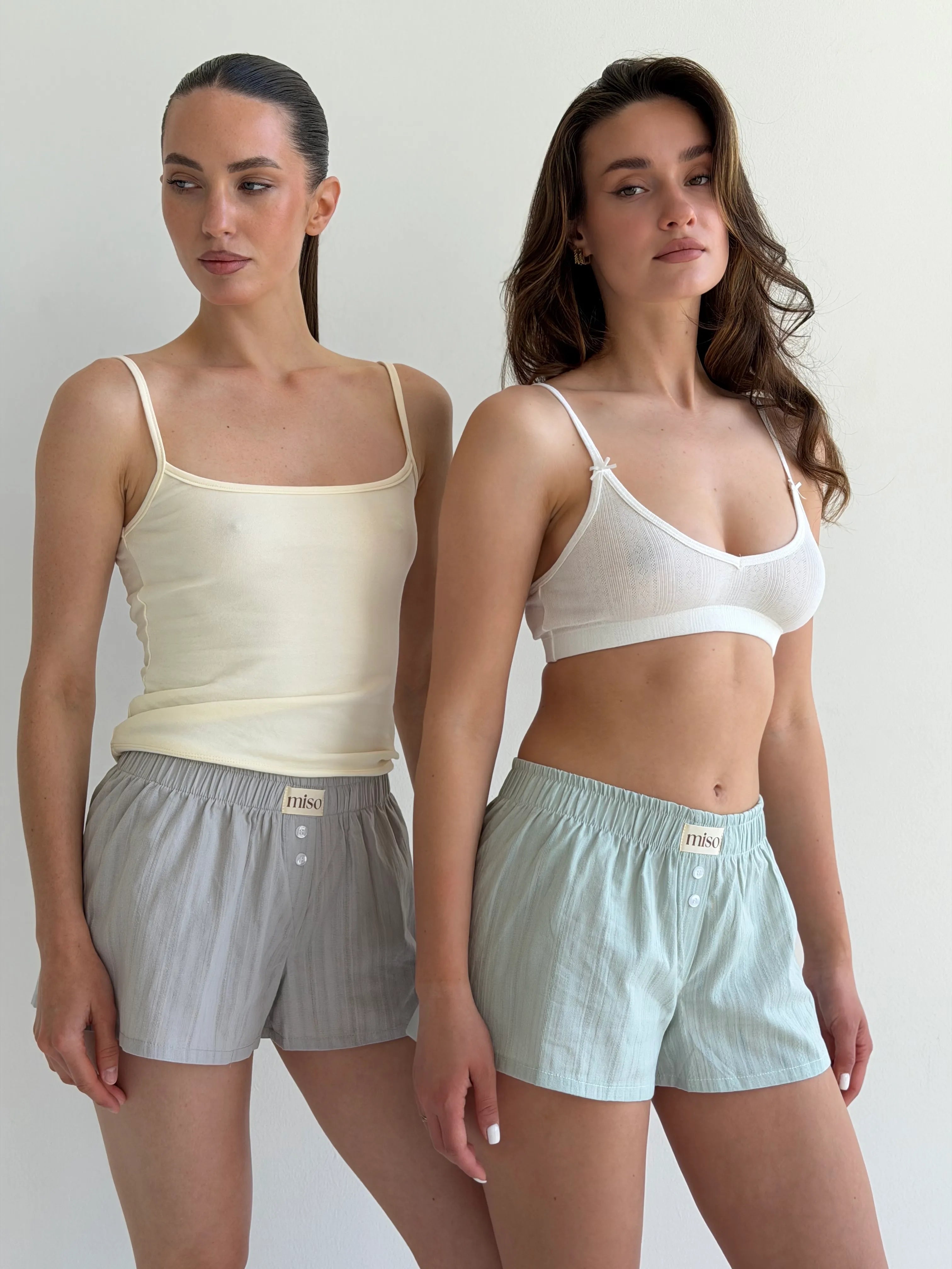 Mono cambric shorts, small braid, olive