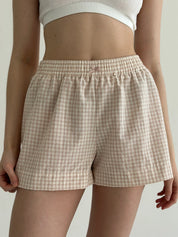 Shorts check cotton MONO beige/milk