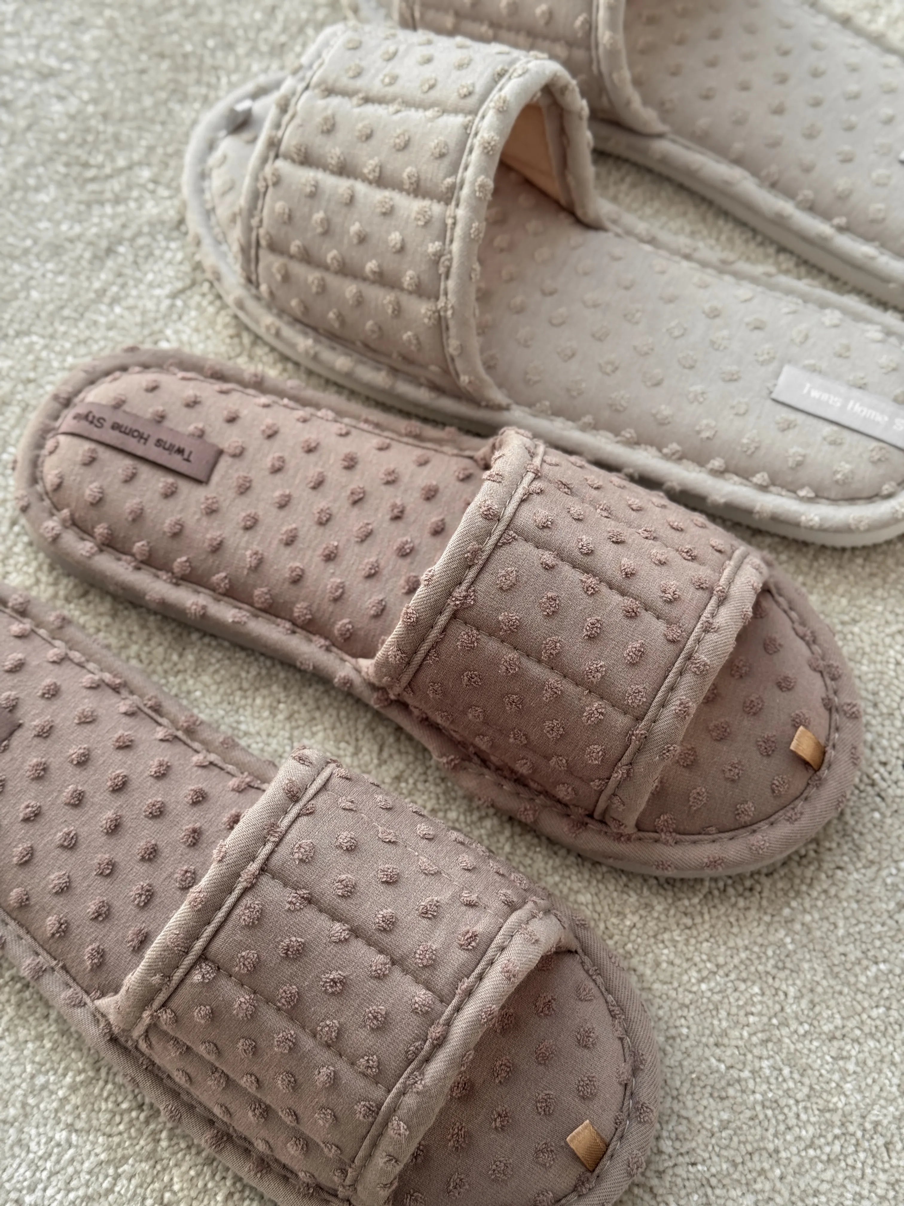 Women's slippers HS-VL points beige