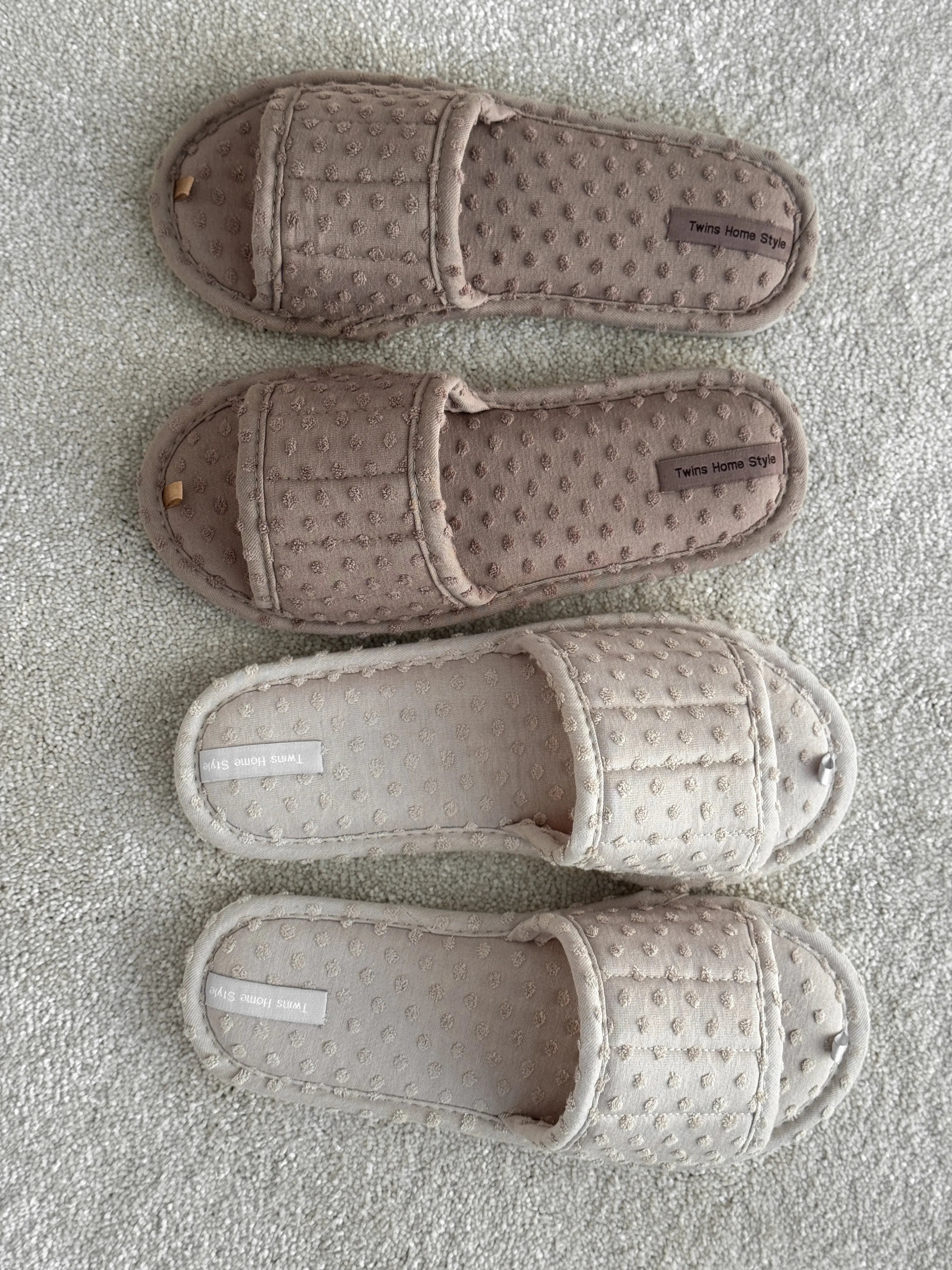 Women's slippers HS-VL points beige
