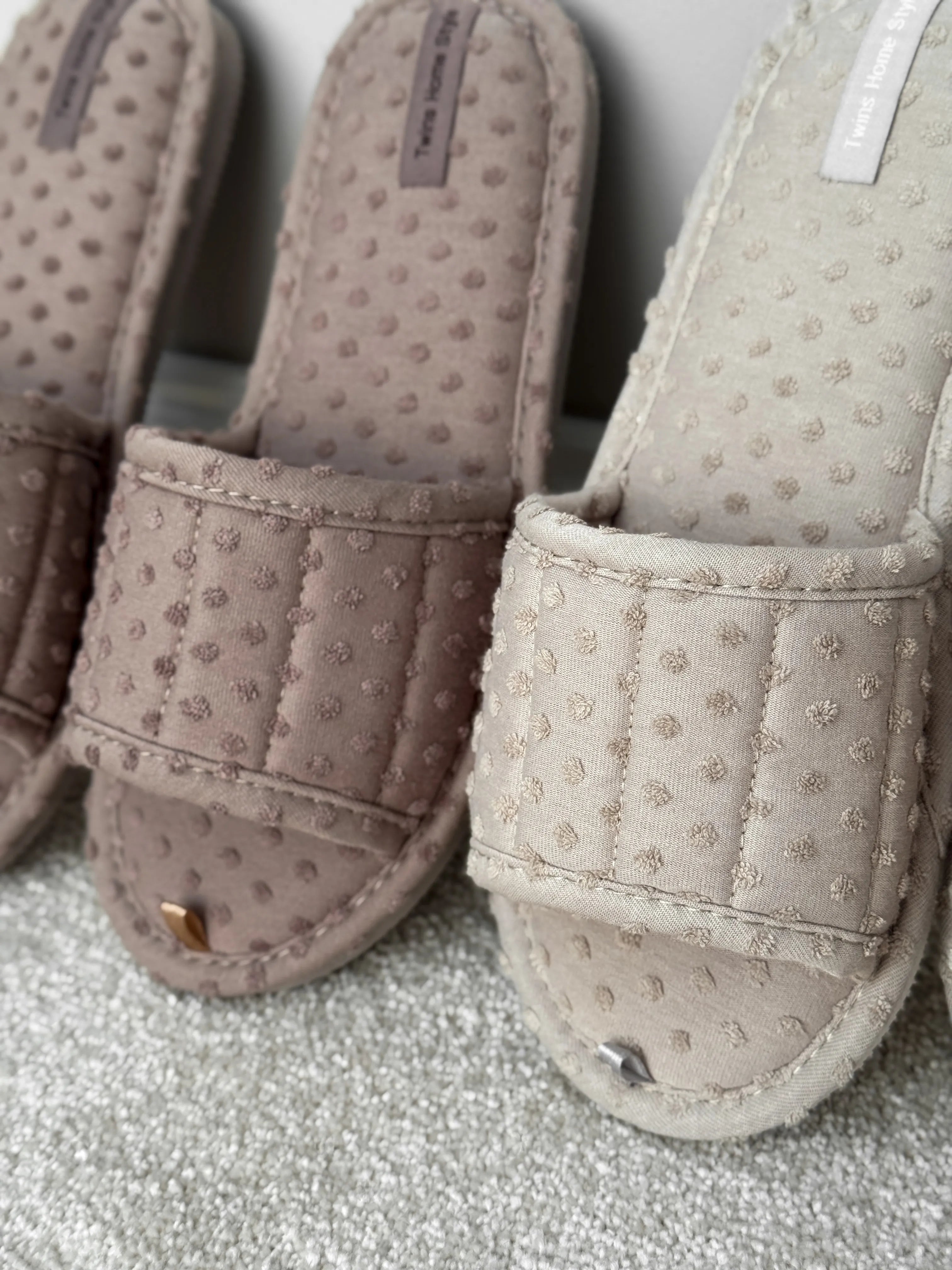 Women's slippers HS-VL points gray
