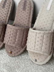 Women's slippers HS-VL points beige