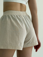 Shorts  thin stripes, cotton MONO, beige/milk