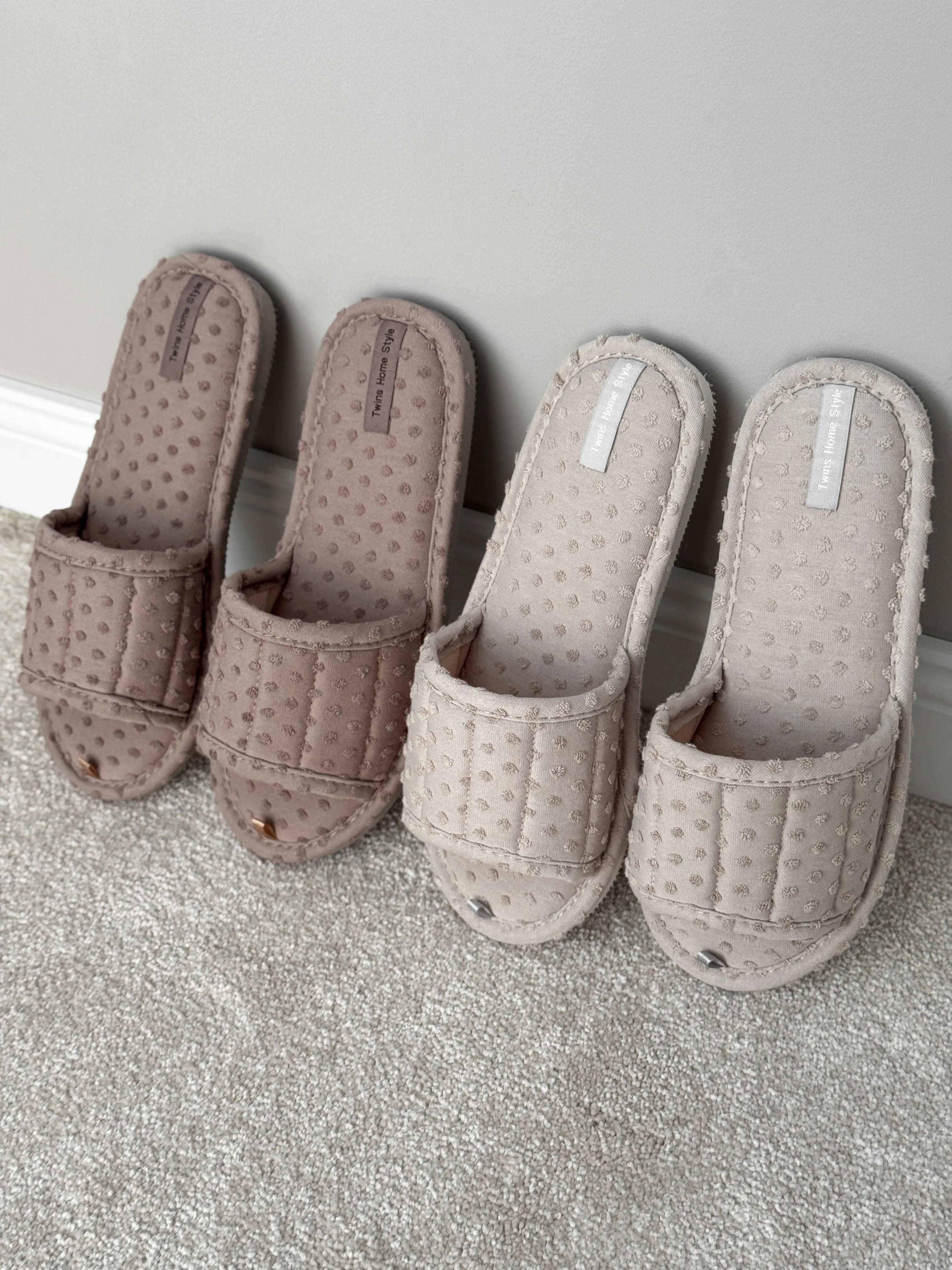 Women's slippers HS-VL points gray