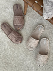 Women's slippers HS-VL points beige