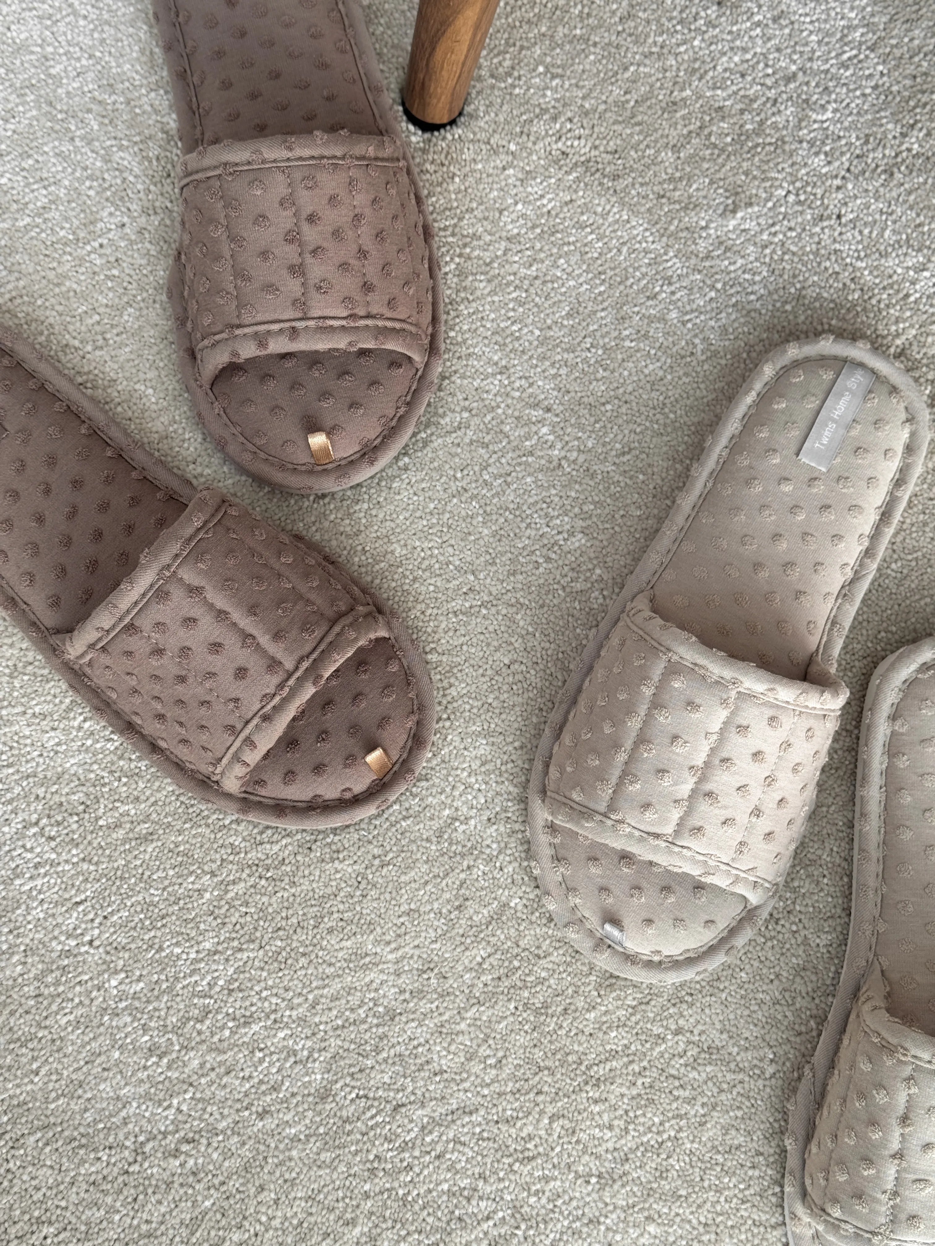 Women's slippers HS-VL points beige