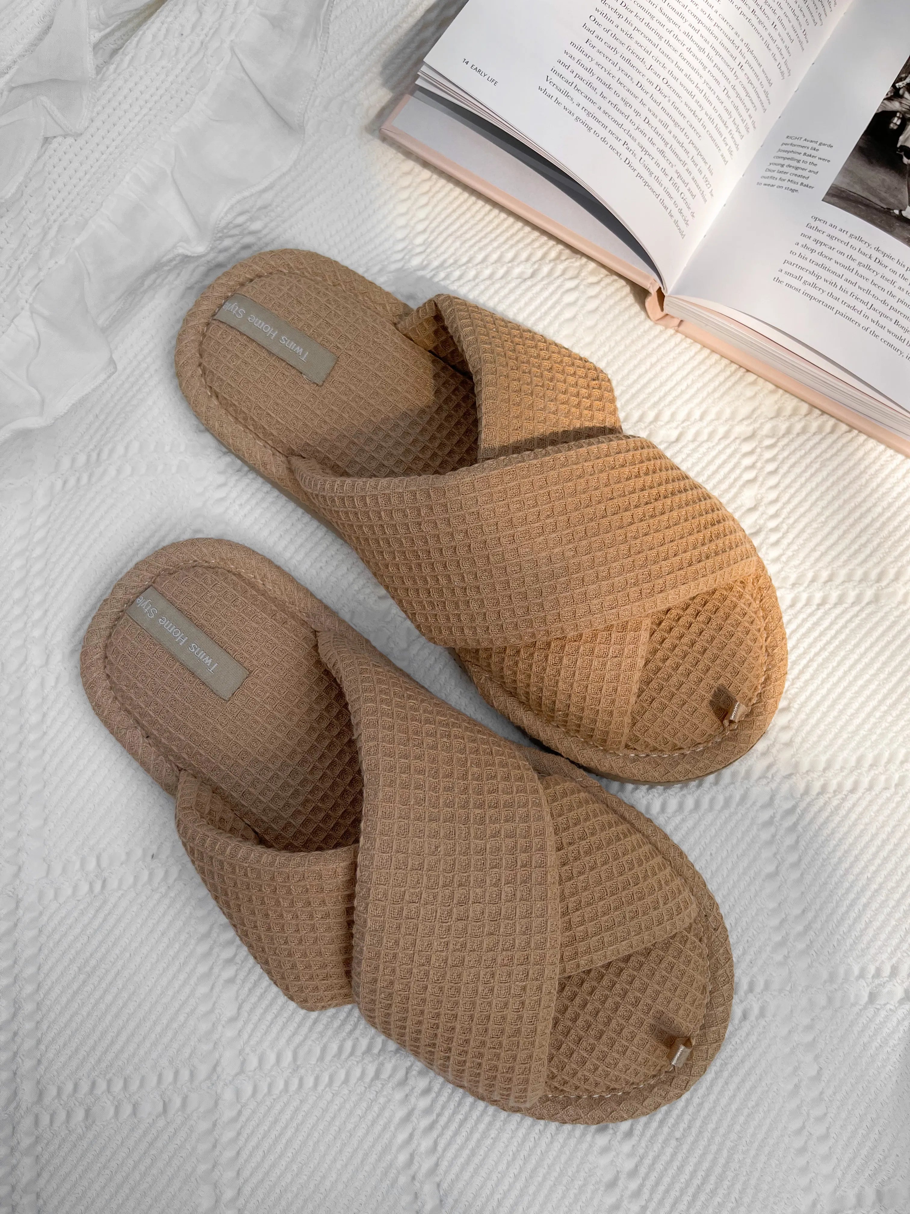 Women's slippers HS-VL waffle cappuccino