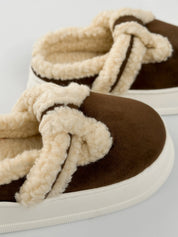 Brown suede mules