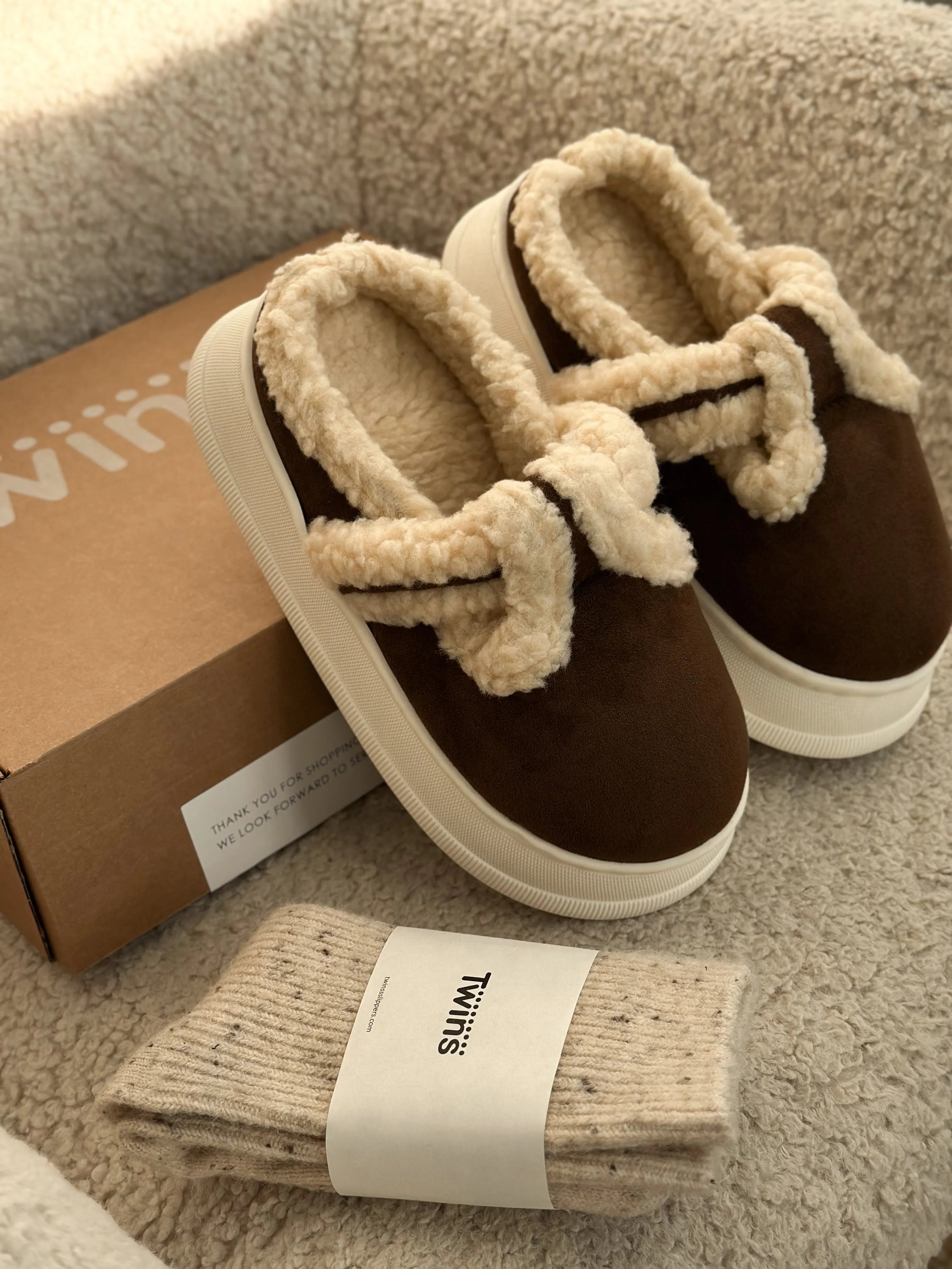 Brown suede mules