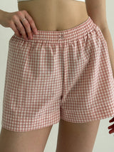 Shorts check cotton MONO powder/milk