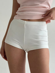 Knitwear “Tenderness” Mini shorts white