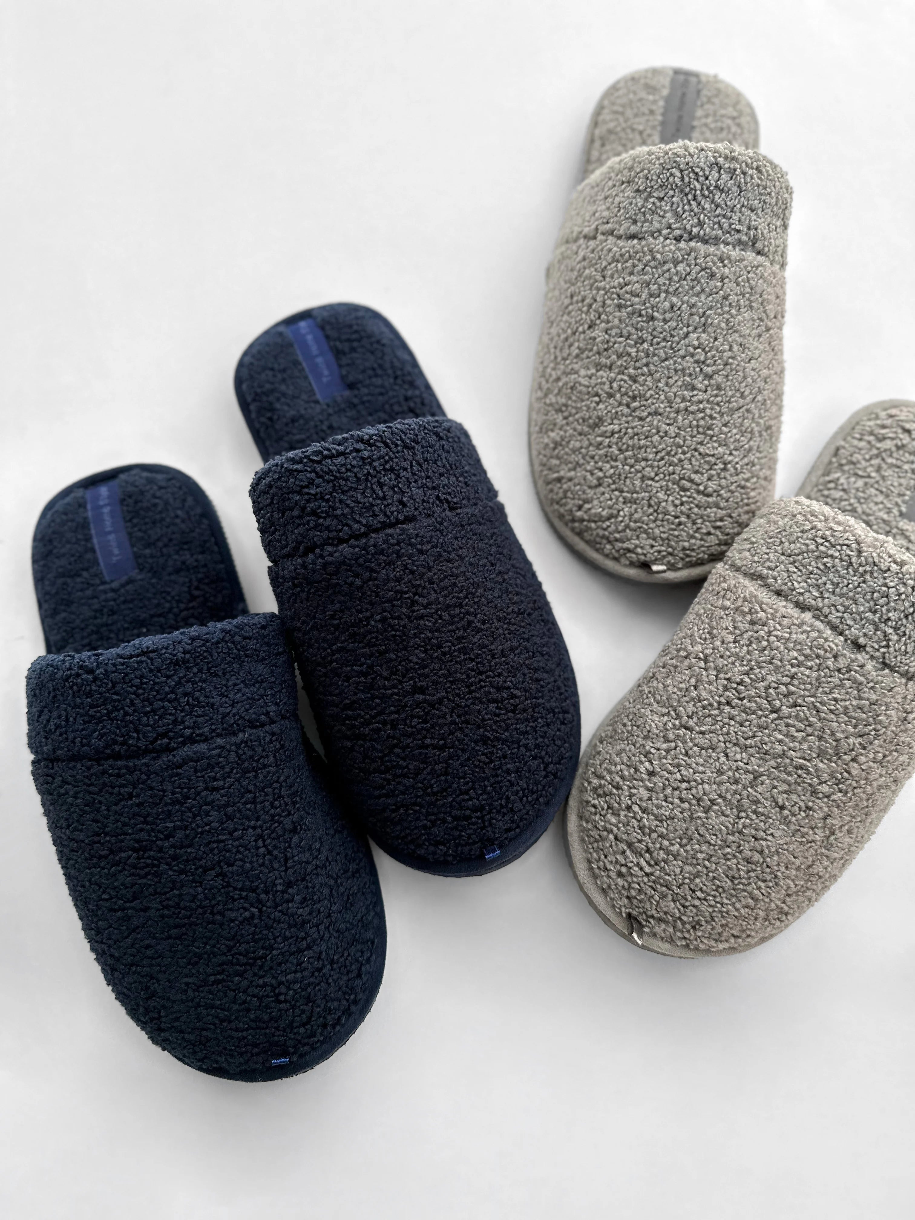 Men's Teddy slippers, blue