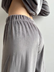 Suit velour (plush) pants + gray jacket