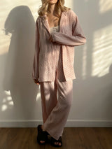 Suit spacious shirt and pants muslin pea powder