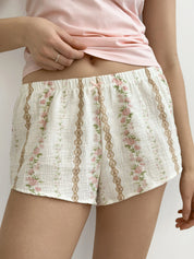 Muslin shorts MONO pattern on milky