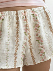 Muslin shorts MONO pattern on milky