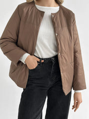 Demi-season jacket with buttons, brown