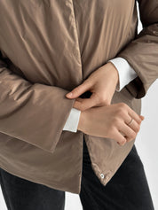 Demi-season jacket with buttons, brown