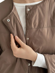 Demi-season jacket with buttons, brown
