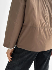 Demi-season jacket with buttons, brown
