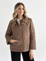Demi-season jacket with buttons, brown
