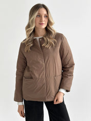 Demi-season jacket with buttons, brown