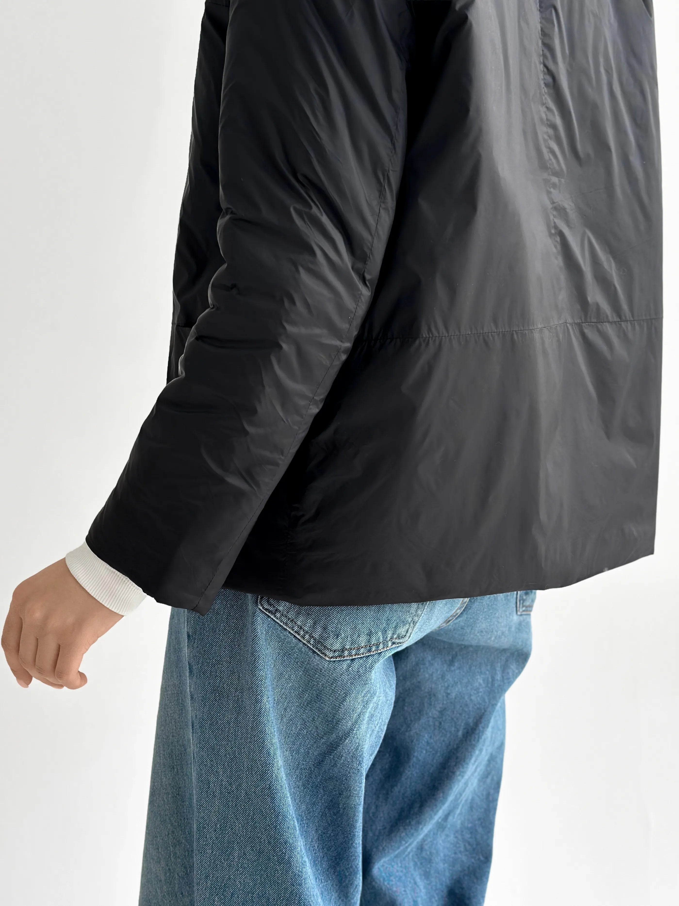 Demi-season jacket with buttons, black