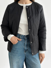 Demi-season jacket with buttons, black