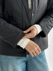 Demi-season jacket with buttons, black