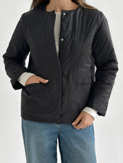Demi-season jacket with buttons, black