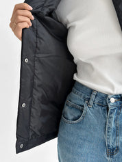 Demi-season jacket with buttons, black