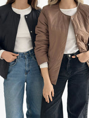 Demi-season jacket with buttons, brown