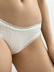 Underwear panties basic slips with lace white